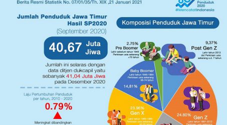 Inilah Struktur Penduduk Jatim Sensus 2020