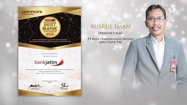 Bank Jatim berhasil meraih Indonesia Best Bank 2021 