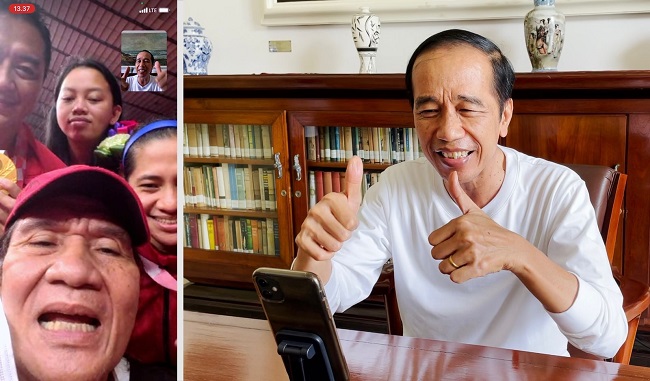 Presiden Jokowi video call Leani, Hary, Alim.