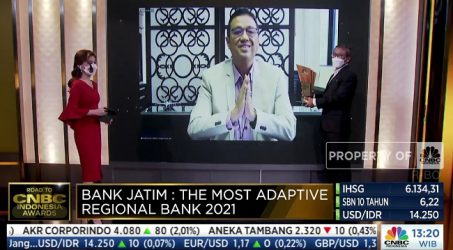 Bank Jatim Raih The Most Adaptive Regional Bank 2021 Berkat Terobosan Inovatif