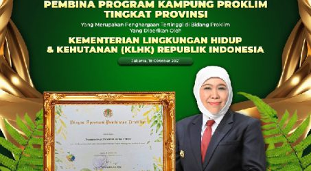 Sukses Turunkan Emisi Gas Rumah Kaca,  Jatim Raih Penghargaan Proklim 2021