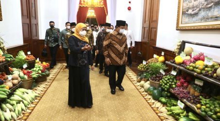 Gubernur Khofifah Terima Kunjungan Menhan Prabowo di Hari Lebaran