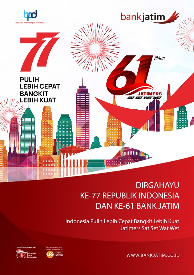 Dirgahayu ke-77 dan ke-61 Bank Jatim - PenaMerahPutih.com